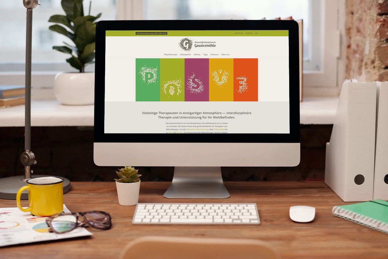 Website von Gewürzmühle (Gesundheitszentrum) auf dem Desktop PC