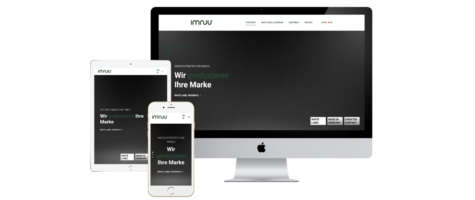 B2B Website von imnuu auf verschiedenen Geräten