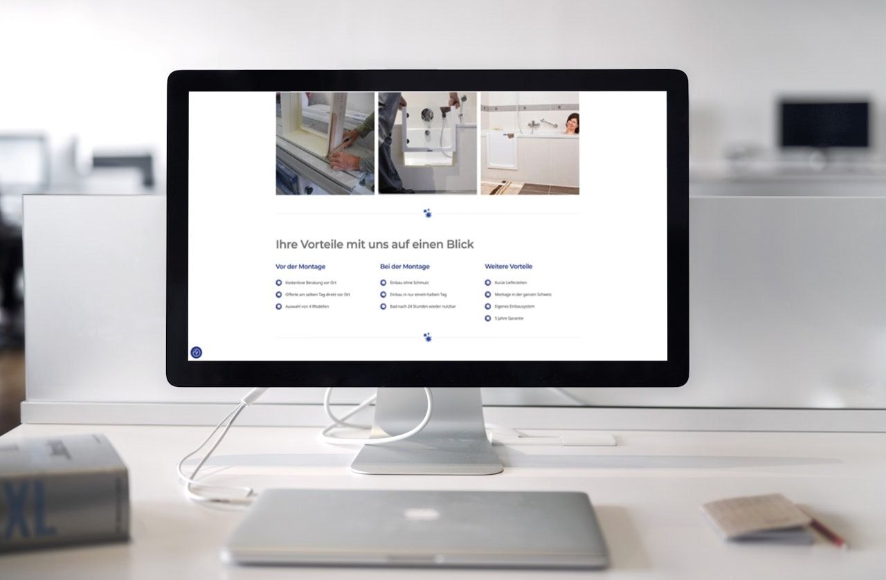 Handwerker Website von Magicbad Schenker auf dem Desktop PC